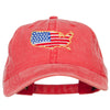 USA Map Flag Embroidered Washed Buckle Cap