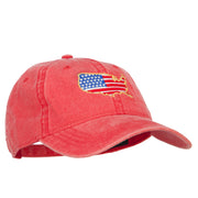 USA Map Flag Embroidered Washed Buckle Cap