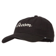 Glitter Groom Embroidered Unstructured Washed Cap