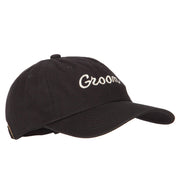 Glitter Groom Embroidered Unstructured Washed Cap