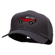 Red Offroad Car Embroidered Solid Cotton Twill Pro Style Cap - Charcoal OSFM