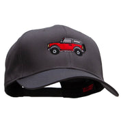 Red Offroad Car Embroidered Solid Cotton Twill Pro Style Cap - Charcoal OSFM