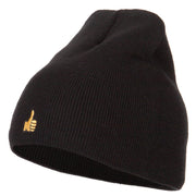 Mini Thumbs Up Embroidered Short Beanie