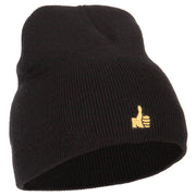 Mini Thumbs Up Embroidered Short Beanie