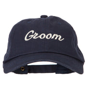 Glitter Groom Embroidered Unstructured Washed Cap