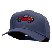 Red Offroad Car Embroidered Solid Cotton Twill Pro Style Cap - Navy OSFM