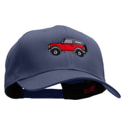 Red Offroad Car Embroidered Solid Cotton Twill Pro Style Cap - Navy OSFM