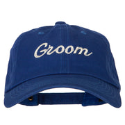 Glitter Groom Embroidered Unstructured Washed Cap