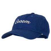 Glitter Groom Embroidered Unstructured Washed Cap