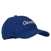 Glitter Groom Embroidered Unstructured Washed Cap