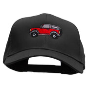 Red Offroad Car Embroidered Solid Cotton Twill Pro Style Cap - Black OSFM