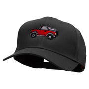 Red Offroad Car Embroidered Solid Cotton Twill Pro Style Cap - Black OSFM