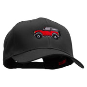 Red Offroad Car Embroidered Solid Cotton Twill Pro Style Cap - Black OSFM