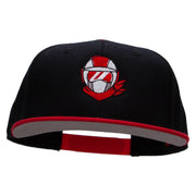 Biker Face Embroidered Wool Blend Pro Style 2 Tone Snapback - Red-Black OSFM