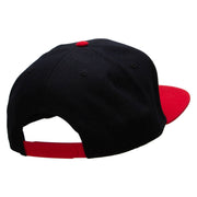 Biker Face Embroidered Wool Blend Pro Style 2 Tone Snapback - Red-Black OSFM