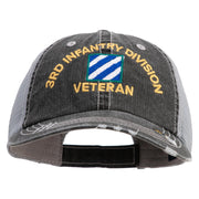 U.S. Army 3rd Infantry Division Embroidered Low Profile Special Cotton Mesh Cap - Black OSFM