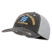 U.S. Army 3rd Infantry Division Embroidered Low Profile Special Cotton Mesh Cap - Black OSFM