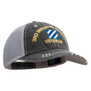 U.S. Army 3rd Infantry Division Embroidered Low Profile Special Cotton Mesh Cap - Black OSFM