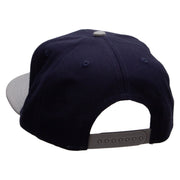 Biker Face Embroidered Wool Blend Pro Style 2 Tone Snapback - Grey-Navy OSFM