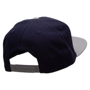 Biker Face Embroidered Wool Blend Pro Style 2 Tone Snapback - Grey-Navy OSFM