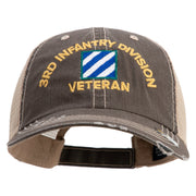U.S. Army 3rd Infantry Division Embroidered Low Profile Special Cotton Mesh Cap - Brown-Khaki OSFM