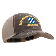 U.S. Army 3rd Infantry Division Embroidered Low Profile Special Cotton Mesh Cap - Brown-Khaki OSFM