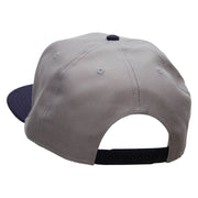 Biker Face Embroidered Wool Blend Pro Style 2 Tone Snapback - Navy-Grey OSFM