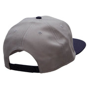 Biker Face Embroidered Wool Blend Pro Style 2 Tone Snapback - Navy-Grey OSFM