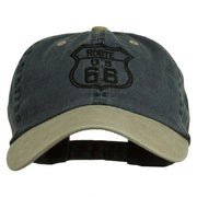 US Route 66 Embroidered Pigment Dyed Washed Cap