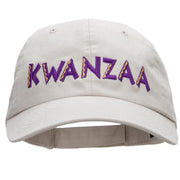 Purple and Gold Kwanzaa Embroidered Garment Washed Cotton Twill Cap