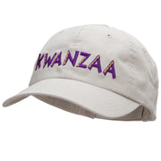 Purple and Gold Kwanzaa Embroidered Garment Washed Cotton Twill Cap