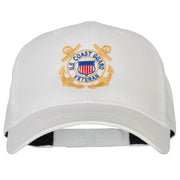 US Coast Guard Veteran Anchors Embroidered Solid Cotton Pro Style Cap