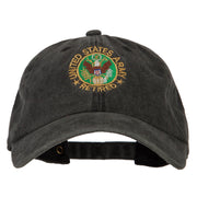 US Army Retired Circle Embroidered Washed Cotton Twill Cap