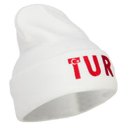 Turkey TUR Flag Embroidered Long Beanie