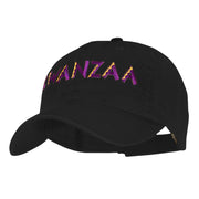 Purple and Gold Kwanzaa Embroidered Garment Washed Cotton Twill Cap