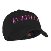 Purple and Gold Kwanzaa Embroidered Garment Washed Cotton Twill Cap