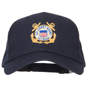 US Coast Guard Veteran Anchors Embroidered Solid Cotton Pro Style Cap