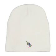 Mini Unicorn Embroidered Short Beanie