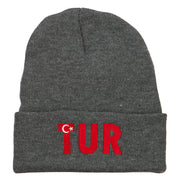 Turkey TUR Flag Embroidered Long Beanie