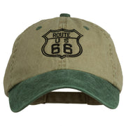 US Route 66 Embroidered Pigment Dyed Washed Cap