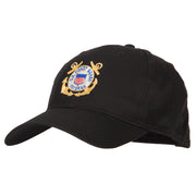 US Coast Guard Veteran Anchors Embroidered Solid Cotton Pro Style Cap