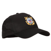 US Coast Guard Veteran Anchors Embroidered Solid Cotton Pro Style Cap