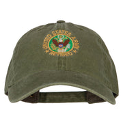 US Army Retired Circle Embroidered Washed Cotton Twill Cap