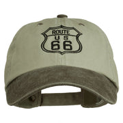 US Route 66 Embroidered Pigment Dyed Washed Cap