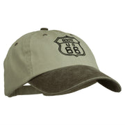 US Route 66 Embroidered Pigment Dyed Washed Cap