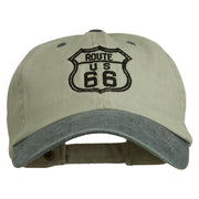 US Route 66 Embroidered Pigment Dyed Washed Cap