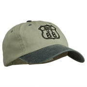 US Route 66 Embroidered Pigment Dyed Washed Cap