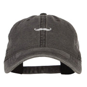 Mini Mustache Embroidered Washed Cap