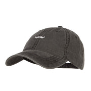 Mini Mustache Embroidered Washed Cap