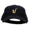 Saxophone Embroidered Low Profile Dyed Cotton Twill Cap - Black OSFM